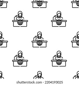 news report icon pattern. Seamless news report pattern on white background.