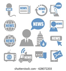 news, report icon set