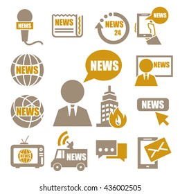 news, report icon set