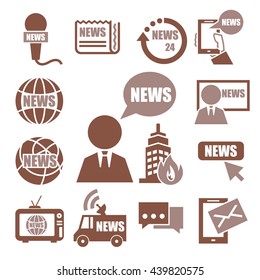 news, report icon set
