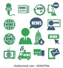 news, report icon set