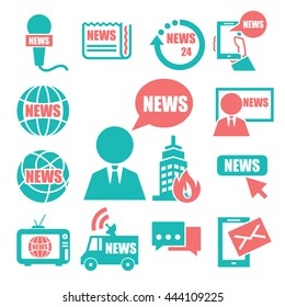 news, report icon set