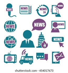 news, report icon set