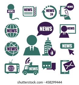 news, report icon set