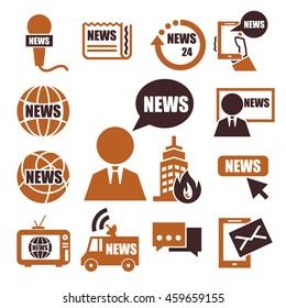 news, report icon set