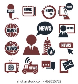 news, report icon set