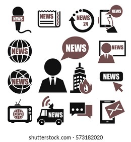 news, report icon set