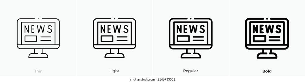 Nachrichtensymbol. Thin, hellrosa und feines Design einzeln auf weißem Hintergrund