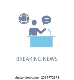 News reporter concept line icon. Simple element illustration. News reporter concept outline symbol design.