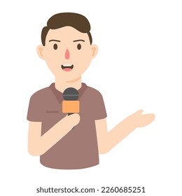 
news reporter flat design illustration