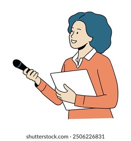 A News reporter handdrawn illustration
