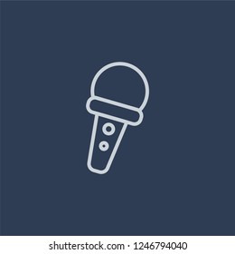 News reporter icon. News reporter linear design concept from Communication collection. Simple element vector illustration on dark blue background.