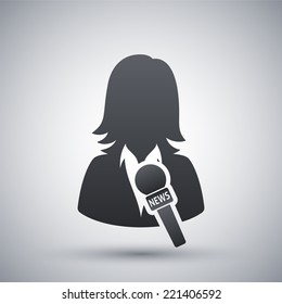 News Reporter Icon, Vector