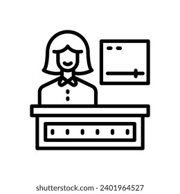 news reporter icon. vector line icon for your website, mobile, presentation, and logo design.