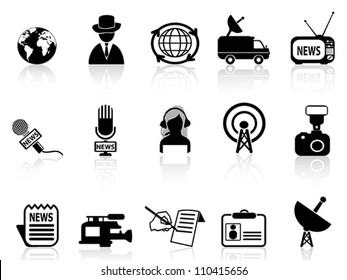 news reporter icons set