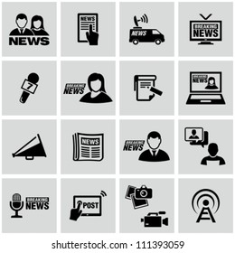 News Reporter Icons Set.