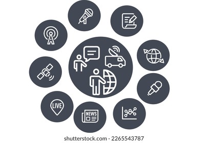 News Reporter Icons vector design