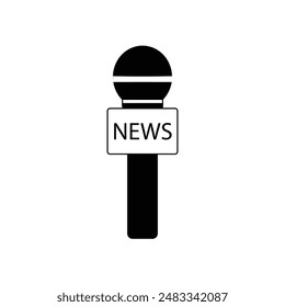 news, reporter microphone. Simple vector modern icon design illustration.