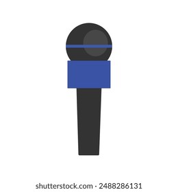 News, reporter microphone. Simple vector modern icon design illustration.