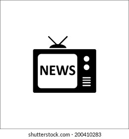 News reporter on tv. Flat design style. Vector EPS 10. 