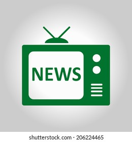 News reporter on tv. Flat design style. Vector EPS 10. 
