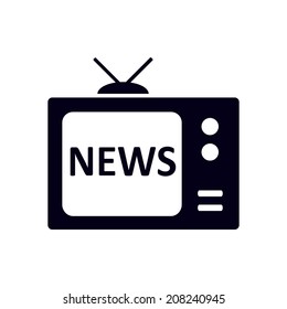 News reporter on tv. Flat design style. Vector EPS 10. 