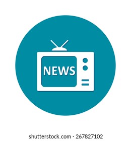 News reporter on tv. Flat design style. Vector EPS 10. 