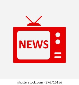 News reporter on tv. Flat design style. Vector EPS 10. 