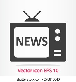 News reporter on tv. Flat design style. Vector EPS 10. 