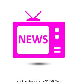 News reporter on tv. Flat design style. Vector EPS 10. 