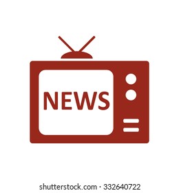 News reporter on tv. Flat design style. Vector EPS 10. 