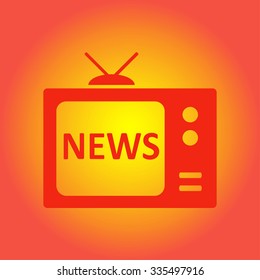News reporter on tv. Flat design style. Vector EPS 10. 