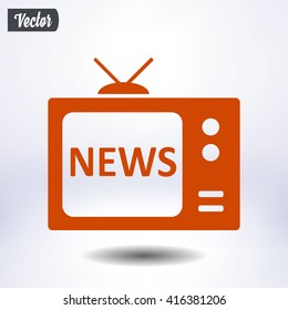 News reporter on tv. Flat design style. Vector EPS 10. 