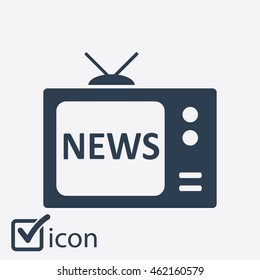 News reporter on tv. Flat design style. Vector EPS 10. 