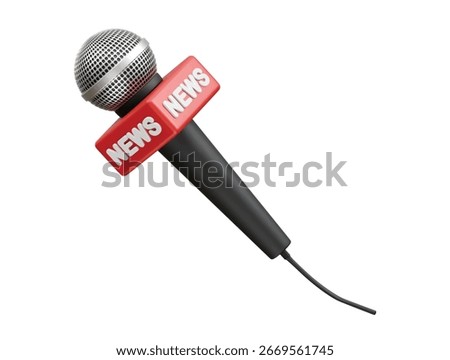  News reporting microphone icon 3d rendering illustration