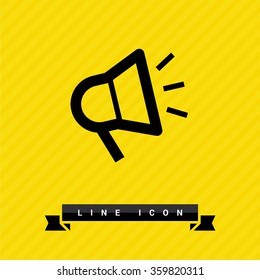 news and reviews vector app web line icon. megaphone line vector icon for websites and mobile minimalistic flat design.