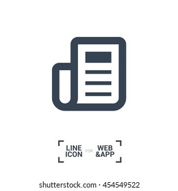 news and reviews vector app web line icon for websites and apps mobile minimalistic flat design