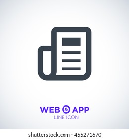news and reviews vector app web line icon for websites and apps mobile minimalistic flat design