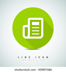news and reviews vector app web line icon for websites and apps mobile minimalistic flat design
