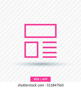 news and reviews vector app web line icon for websites and apps mobile minimalistic flat design