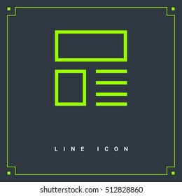 news and reviews vector app web line icon for websites and apps mobile minimalistic flat design