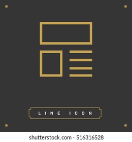 news and reviews vector app web line icon for websites and apps mobile minimalistic flat design