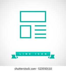 news and reviews vector app web line icon for websites and apps mobile minimalistic flat design