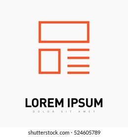 news and reviews vector app web line icon for websites and apps mobile minimalistic flat design