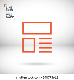 news and reviews vector app web line icon for websites and apps mobile minimalistic flat design