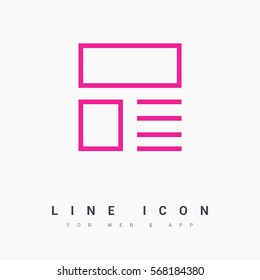 news and reviews vector app web line icon for websites and apps mobile minimalistic flat design