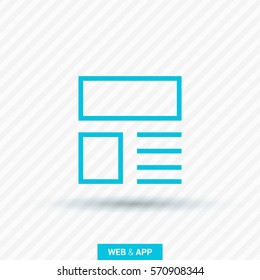 news and reviews vector app web line icon for websites and apps mobile minimalistic flat design