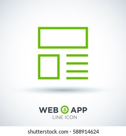 news and reviews vector app web line icon for websites and apps mobile minimalistic flat design