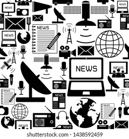 news seamless pattern background icon.