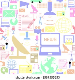 news seamless pattern background icon.